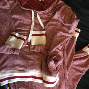 Ladies Tracksuit Leisure wear 2 XL Plus with white / red ribbings